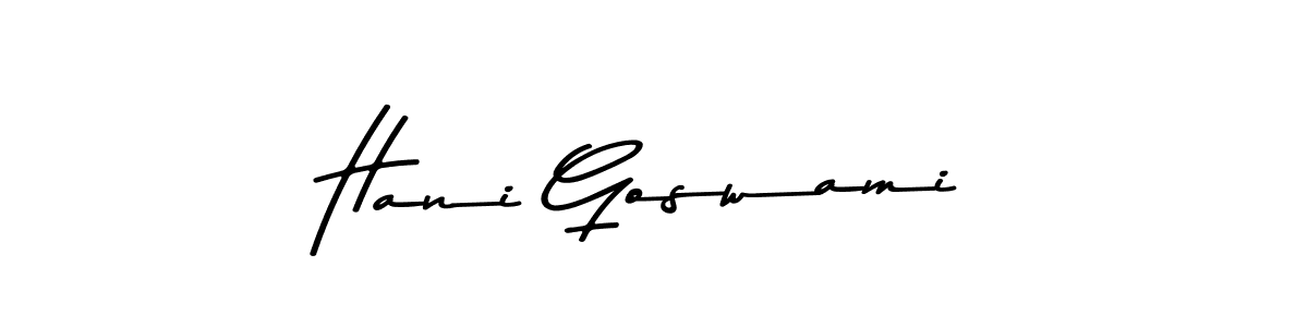 How to make Hani Goswami name signature. Use Asem Kandis PERSONAL USE style for creating short signs online. This is the latest handwritten sign. Hani Goswami signature style 9 images and pictures png