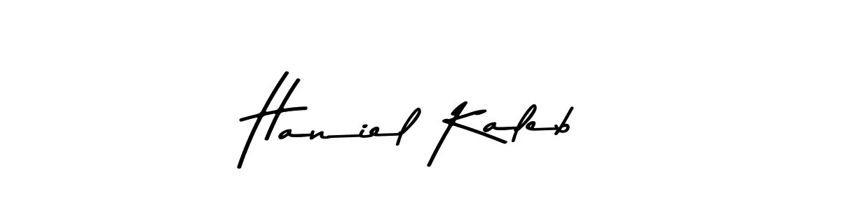 Use a signature maker to create a handwritten signature online. With this signature software, you can design (Asem Kandis PERSONAL USE) your own signature for name Haniel Kaleb. Haniel Kaleb signature style 9 images and pictures png