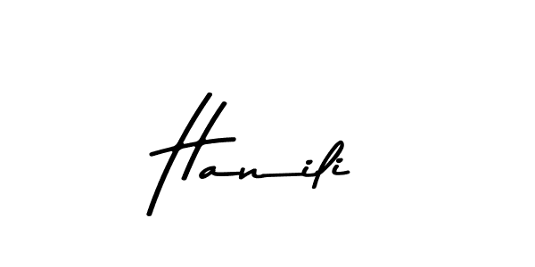 Make a beautiful signature design for name Hanili. With this signature (Asem Kandis PERSONAL USE) style, you can create a handwritten signature for free. Hanili signature style 9 images and pictures png