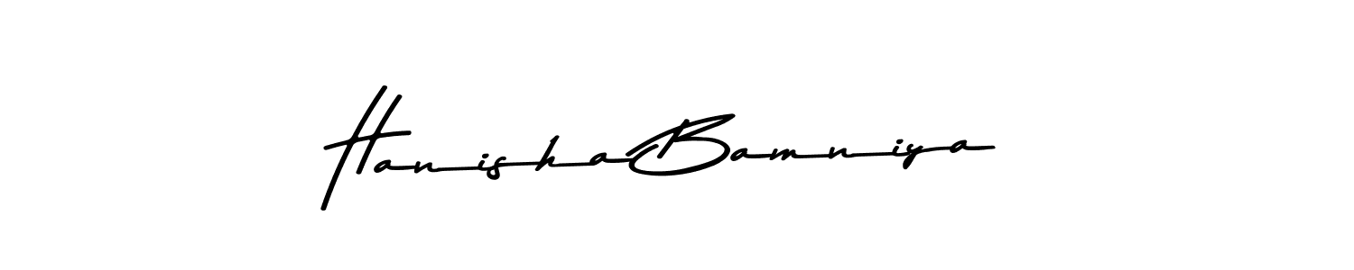 Asem Kandis PERSONAL USE is a professional signature style that is perfect for those who want to add a touch of class to their signature. It is also a great choice for those who want to make their signature more unique. Get Hanisha Bamniya name to fancy signature for free. Hanisha Bamniya signature style 9 images and pictures png