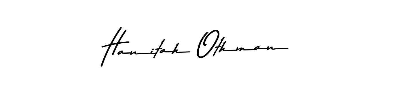 Create a beautiful signature design for name Hanitah Othman. With this signature (Asem Kandis PERSONAL USE) fonts, you can make a handwritten signature for free. Hanitah Othman signature style 9 images and pictures png