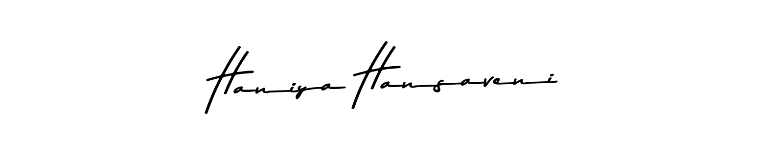 This is the best signature style for the Haniya Hansaveni name. Also you like these signature font (Asem Kandis PERSONAL USE). Mix name signature. Haniya Hansaveni signature style 9 images and pictures png