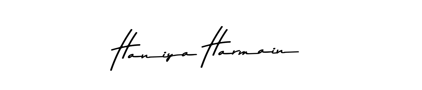 You should practise on your own different ways (Asem Kandis PERSONAL USE) to write your name (Haniya Harmain) in signature. don't let someone else do it for you. Haniya Harmain signature style 9 images and pictures png