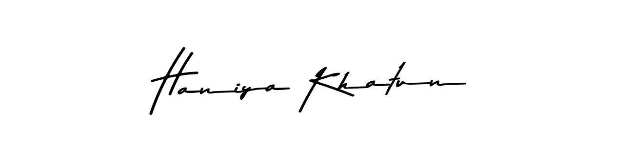 Similarly Asem Kandis PERSONAL USE is the best handwritten signature design. Signature creator online .You can use it as an online autograph creator for name Haniya Khatun. Haniya Khatun signature style 9 images and pictures png