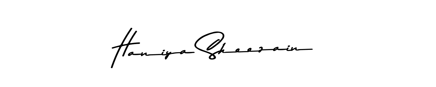 You should practise on your own different ways (Asem Kandis PERSONAL USE) to write your name (Haniya Sheezain) in signature. don't let someone else do it for you. Haniya Sheezain signature style 9 images and pictures png