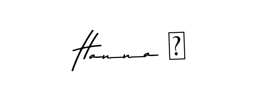 The best way (Asem Kandis PERSONAL USE) to make a short signature is to pick only two or three words in your name. The name Hanna ♡ include a total of six letters. For converting this name. Hanna ♡ signature style 9 images and pictures png