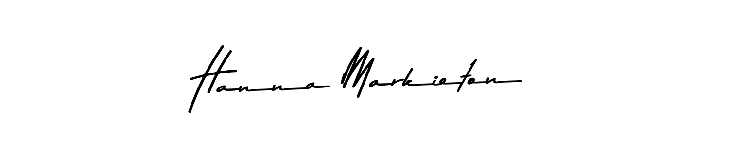 Make a beautiful signature design for name Hanna Markieton. With this signature (Asem Kandis PERSONAL USE) style, you can create a handwritten signature for free. Hanna Markieton signature style 9 images and pictures png