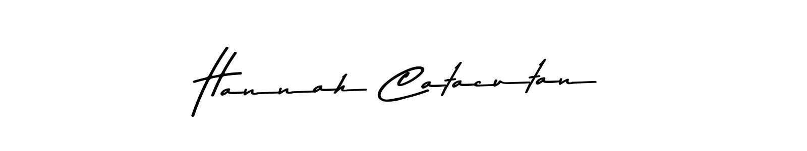 This is the best signature style for the Hannah Catacutan name. Also you like these signature font (Asem Kandis PERSONAL USE). Mix name signature. Hannah Catacutan signature style 9 images and pictures png