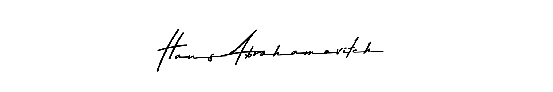 This is the best signature style for the Hans Abrahamovitch name. Also you like these signature font (Asem Kandis PERSONAL USE). Mix name signature. Hans Abrahamovitch signature style 9 images and pictures png