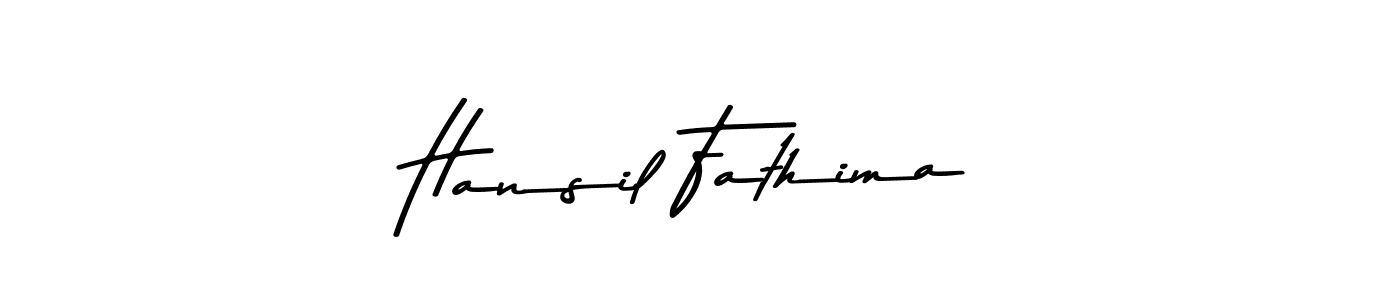 Design your own signature with our free online signature maker. With this signature software, you can create a handwritten (Asem Kandis PERSONAL USE) signature for name Hansil Fathima. Hansil Fathima signature style 9 images and pictures png