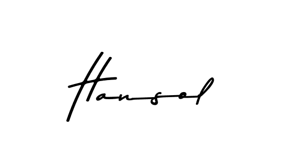 Create a beautiful signature design for name Hansol. With this signature (Asem Kandis PERSONAL USE) fonts, you can make a handwritten signature for free. Hansol signature style 9 images and pictures png