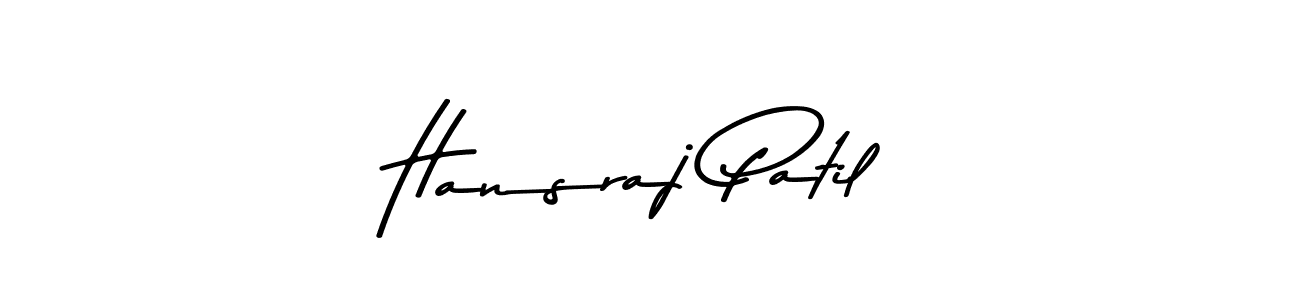 Make a beautiful signature design for name Hansraj Patil. With this signature (Asem Kandis PERSONAL USE) style, you can create a handwritten signature for free. Hansraj Patil signature style 9 images and pictures png