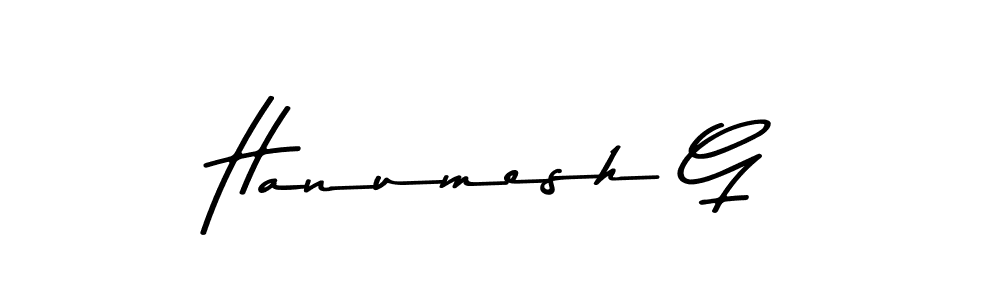 Make a beautiful signature design for name Hanumesh G. With this signature (Asem Kandis PERSONAL USE) style, you can create a handwritten signature for free. Hanumesh G signature style 9 images and pictures png