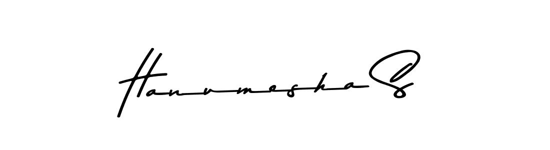 How to make Hanumesha S name signature. Use Asem Kandis PERSONAL USE style for creating short signs online. This is the latest handwritten sign. Hanumesha S signature style 9 images and pictures png