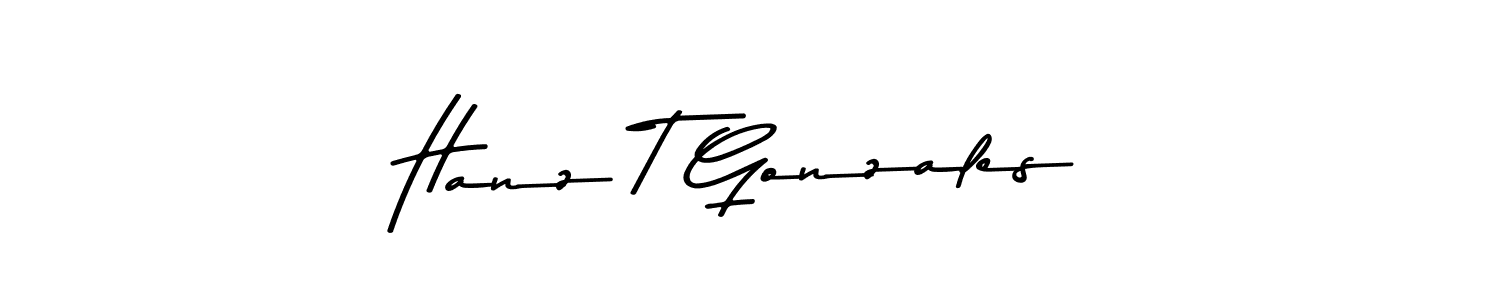 Make a beautiful signature design for name Hanz T Gonzales. With this signature (Asem Kandis PERSONAL USE) style, you can create a handwritten signature for free. Hanz T Gonzales signature style 9 images and pictures png