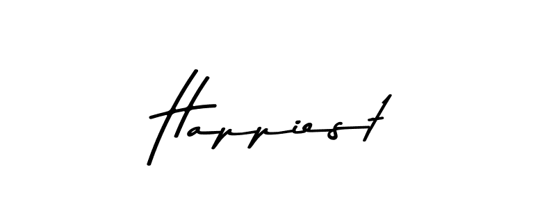 Create a beautiful signature design for name Happiest. With this signature (Asem Kandis PERSONAL USE) fonts, you can make a handwritten signature for free. Happiest signature style 9 images and pictures png