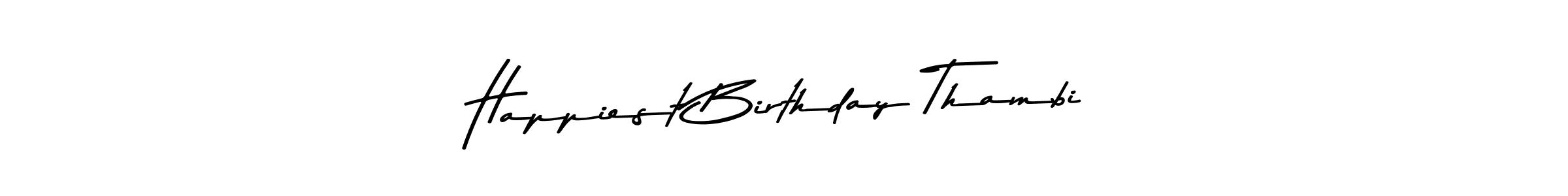 Create a beautiful signature design for name Happiest Birthday Thambi. With this signature (Asem Kandis PERSONAL USE) fonts, you can make a handwritten signature for free. Happiest Birthday Thambi signature style 9 images and pictures png
