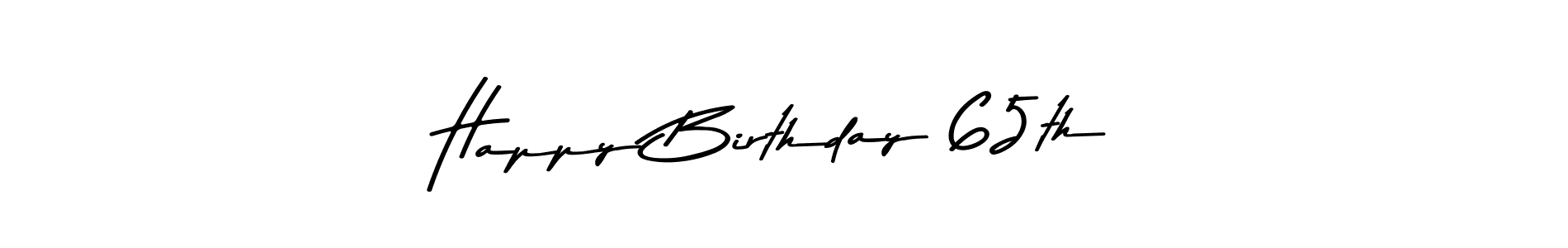 How to make Happy Birthday 65th name signature. Use Asem Kandis PERSONAL USE style for creating short signs online. This is the latest handwritten sign. Happy Birthday 65th signature style 9 images and pictures png