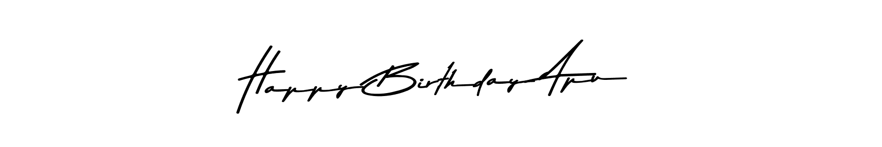 Happy Birthday Apu stylish signature style. Best Handwritten Sign (Asem Kandis PERSONAL USE) for my name. Handwritten Signature Collection Ideas for my name Happy Birthday Apu. Happy Birthday Apu signature style 9 images and pictures png