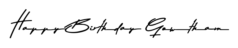Make your name Happy Birthday Gowtham memorable on every contract using Asem Kandis PERSONAL USE autograph style. Instant transparent background export available. Happy Birthday Gowtham signature style 9 images and pictures png