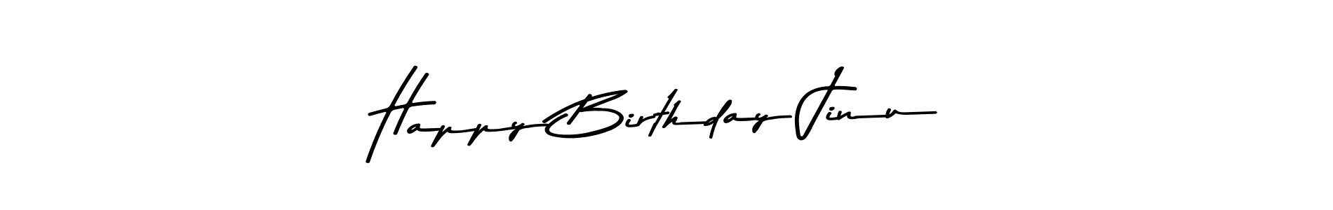Happy Birthday Jinu stylish signature style. Best Handwritten Sign (Asem Kandis PERSONAL USE) for my name. Handwritten Signature Collection Ideas for my name Happy Birthday Jinu. Happy Birthday Jinu signature style 9 images and pictures png