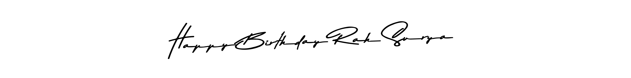 Also You can easily find your signature by using the search form. We will create Happy Birthday Rah Surya name handwritten signature images for you free of cost using Asem Kandis PERSONAL USE sign style. Happy Birthday Rah Surya signature style 9 images and pictures png