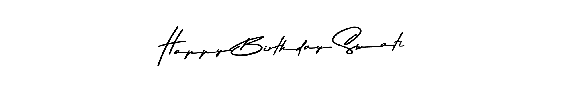 Make a beautiful signature design for name Happy Birthday Swati. With this signature (Asem Kandis PERSONAL USE) style, you can create a handwritten signature for free. Happy Birthday Swati signature style 9 images and pictures png
