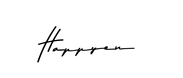 How to make Happyen name signature. Use Asem Kandis PERSONAL USE style for creating short signs online. This is the latest handwritten sign. Happyen signature style 9 images and pictures png