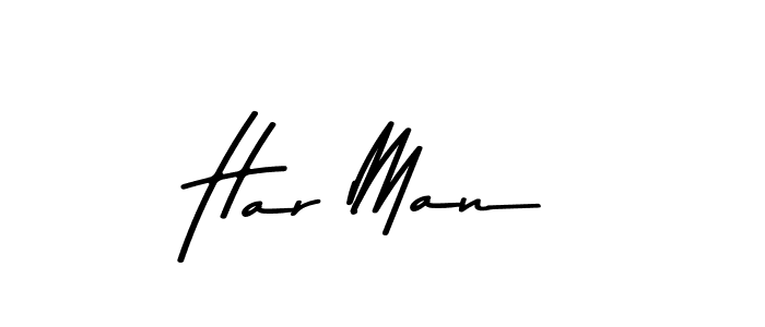 How to make Har Man name signature. Use Asem Kandis PERSONAL USE style for creating short signs online. This is the latest handwritten sign. Har Man signature style 9 images and pictures png