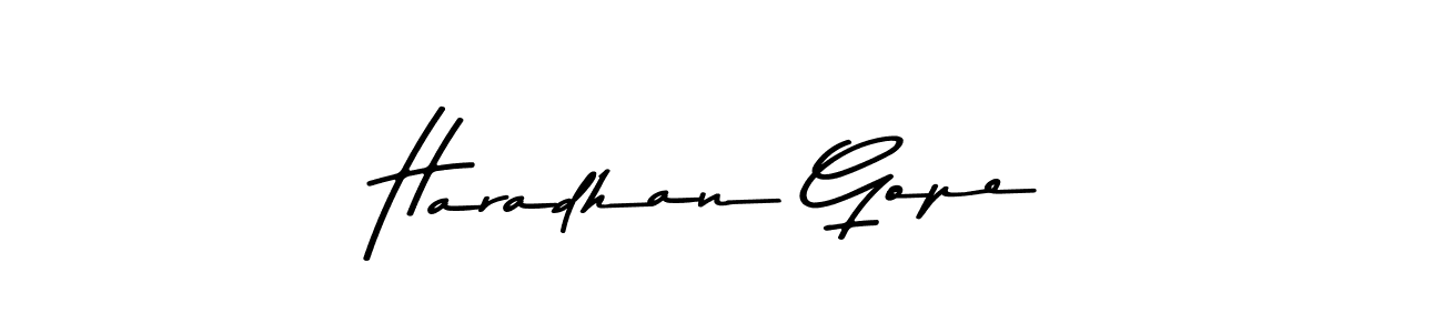 Make a beautiful signature design for name Haradhan Gope. With this signature (Asem Kandis PERSONAL USE) style, you can create a handwritten signature for free. Haradhan Gope signature style 9 images and pictures png