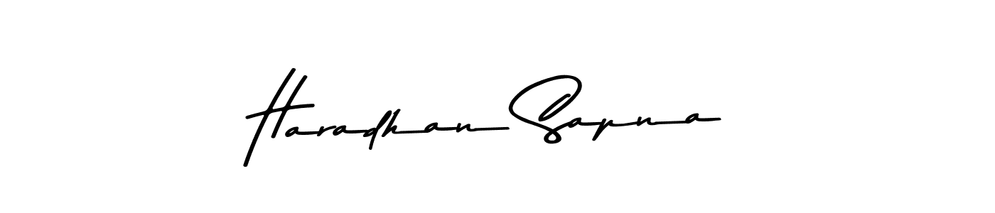 How to make Haradhan Sapna name signature. Use Asem Kandis PERSONAL USE style for creating short signs online. This is the latest handwritten sign. Haradhan Sapna signature style 9 images and pictures png