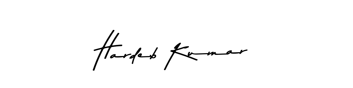 Make a beautiful signature design for name Hardeb Kumar. With this signature (Asem Kandis PERSONAL USE) style, you can create a handwritten signature for free. Hardeb Kumar signature style 9 images and pictures png