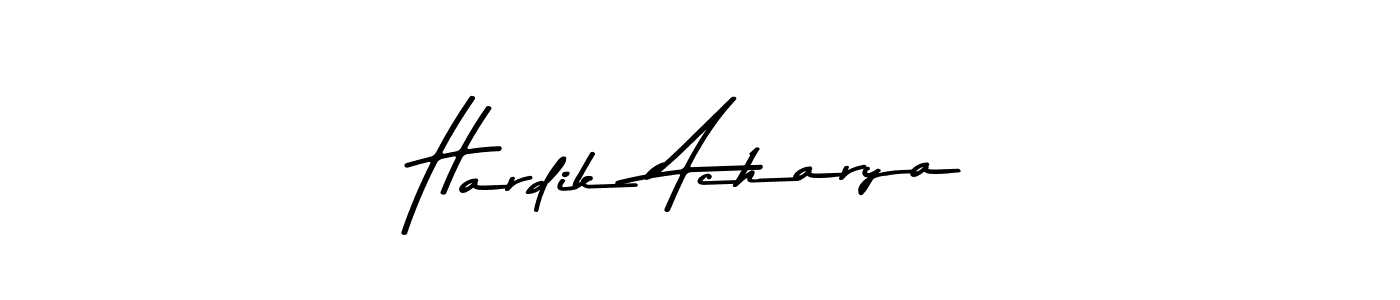 Also You can easily find your signature by using the search form. We will create Hardik Acharya name handwritten signature images for you free of cost using Asem Kandis PERSONAL USE sign style. Hardik Acharya signature style 9 images and pictures png