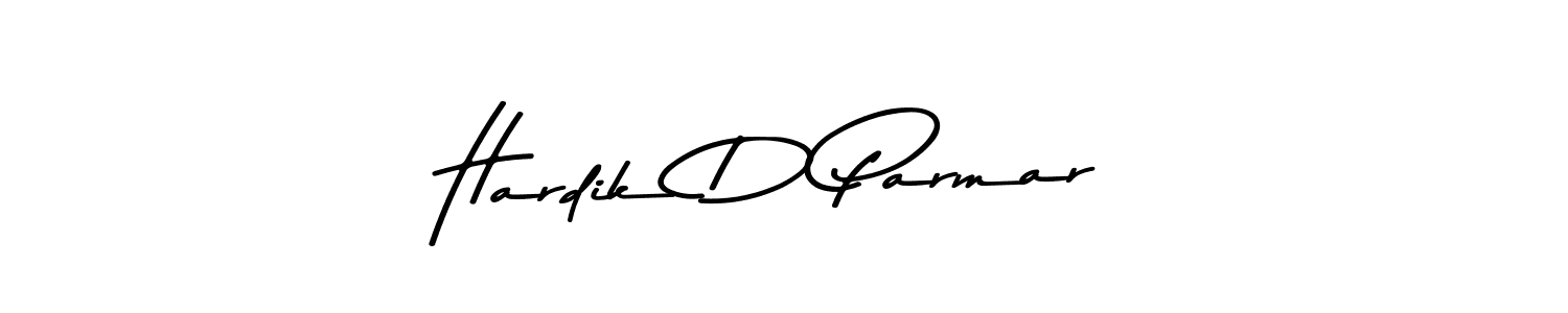 How to make Hardik D Parmar name signature. Use Asem Kandis PERSONAL USE style for creating short signs online. This is the latest handwritten sign. Hardik D Parmar signature style 9 images and pictures png