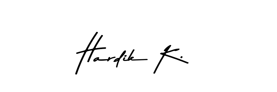 Also You can easily find your signature by using the search form. We will create Hardik K. name handwritten signature images for you free of cost using Asem Kandis PERSONAL USE sign style. Hardik K. signature style 9 images and pictures png