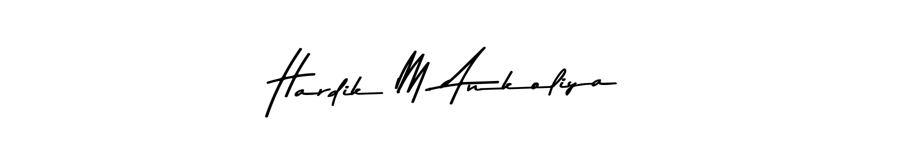 Make a beautiful signature design for name Hardik M. Ankoliya. With this signature (Asem Kandis PERSONAL USE) style, you can create a handwritten signature for free. Hardik M. Ankoliya signature style 9 images and pictures png