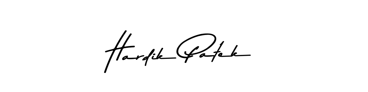 How to make Hardik Patek name signature. Use Asem Kandis PERSONAL USE style for creating short signs online. This is the latest handwritten sign. Hardik Patek signature style 9 images and pictures png