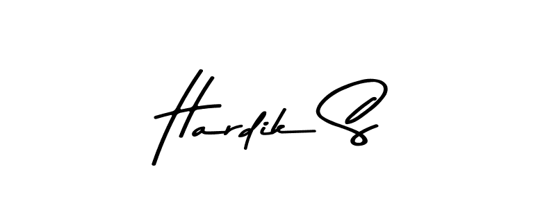 How to make Hardik S name signature. Use Asem Kandis PERSONAL USE style for creating short signs online. This is the latest handwritten sign. Hardik S signature style 9 images and pictures png