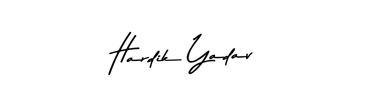 Create a beautiful signature design for name Hardik Yadav. With this signature (Asem Kandis PERSONAL USE) fonts, you can make a handwritten signature for free. Hardik Yadav signature style 9 images and pictures png