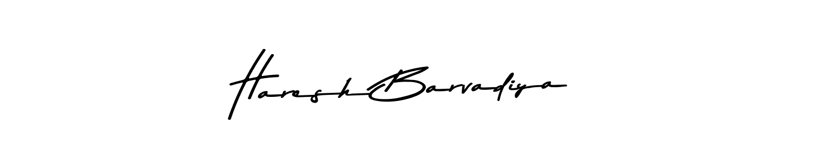 Make a beautiful signature design for name Haresh Barvadiya. With this signature (Asem Kandis PERSONAL USE) style, you can create a handwritten signature for free. Haresh Barvadiya signature style 9 images and pictures png