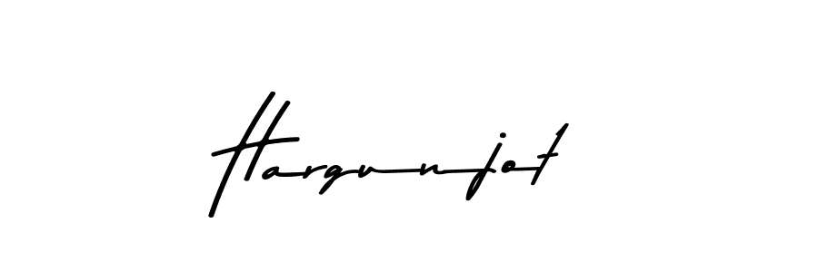 Create a beautiful signature design for name Hargunjot. With this signature (Asem Kandis PERSONAL USE) fonts, you can make a handwritten signature for free. Hargunjot signature style 9 images and pictures png