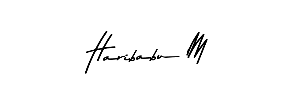 Make a beautiful signature design for name Haribabu M. Use this online signature maker to create a handwritten signature for free. Haribabu M signature style 9 images and pictures png