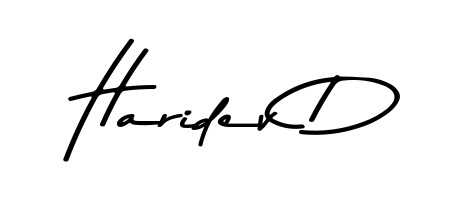 Haridev D stylish signature style. Best Handwritten Sign (Asem Kandis PERSONAL USE) for my name. Handwritten Signature Collection Ideas for my name Haridev D. Haridev D signature style 9 images and pictures png