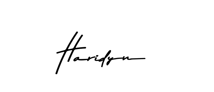 Create a beautiful signature design for name Haridyn. With this signature (Asem Kandis PERSONAL USE) fonts, you can make a handwritten signature for free. Haridyn signature style 9 images and pictures png