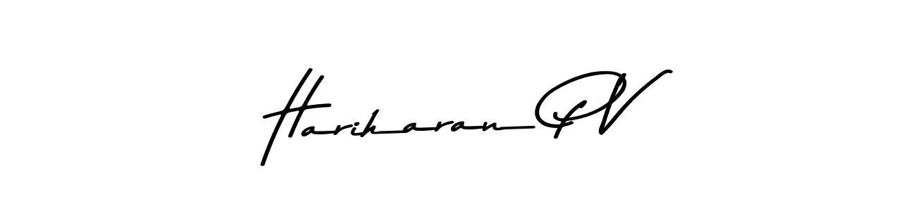 Create a beautiful signature design for name Hariharan P V. With this signature (Asem Kandis PERSONAL USE) fonts, you can make a handwritten signature for free. Hariharan P V signature style 9 images and pictures png