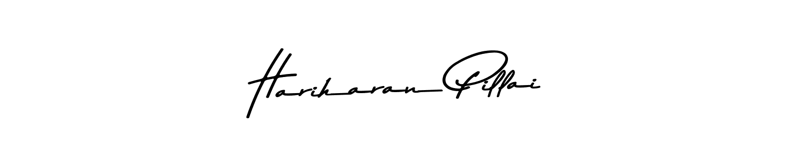 How to make Hariharan Pillai name signature. Use Asem Kandis PERSONAL USE style for creating short signs online. This is the latest handwritten sign. Hariharan Pillai signature style 9 images and pictures png