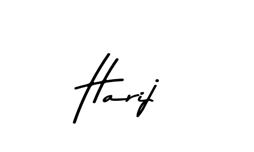 Design your own signature with our free online signature maker. With this signature software, you can create a handwritten (Asem Kandis PERSONAL USE) signature for name Harij. Harij signature style 9 images and pictures png