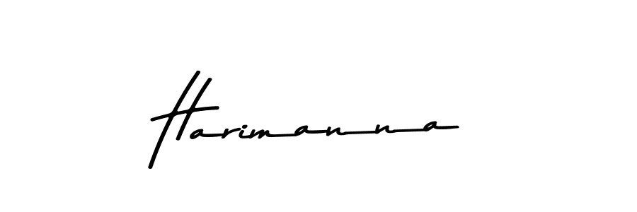 Create a beautiful signature design for name Harimanna. With this signature (Asem Kandis PERSONAL USE) fonts, you can make a handwritten signature for free. Harimanna signature style 9 images and pictures png