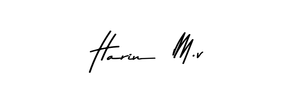 Harin  M.v stylish signature style. Best Handwritten Sign (Asem Kandis PERSONAL USE) for my name. Handwritten Signature Collection Ideas for my name Harin  M.v. Harin  M.v signature style 9 images and pictures png