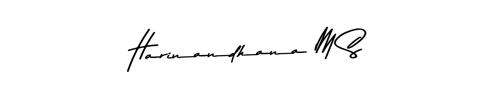 Use a signature maker to create a handwritten signature online. With this signature software, you can design (Asem Kandis PERSONAL USE) your own signature for name Harinandhana M S. Harinandhana M S signature style 9 images and pictures png